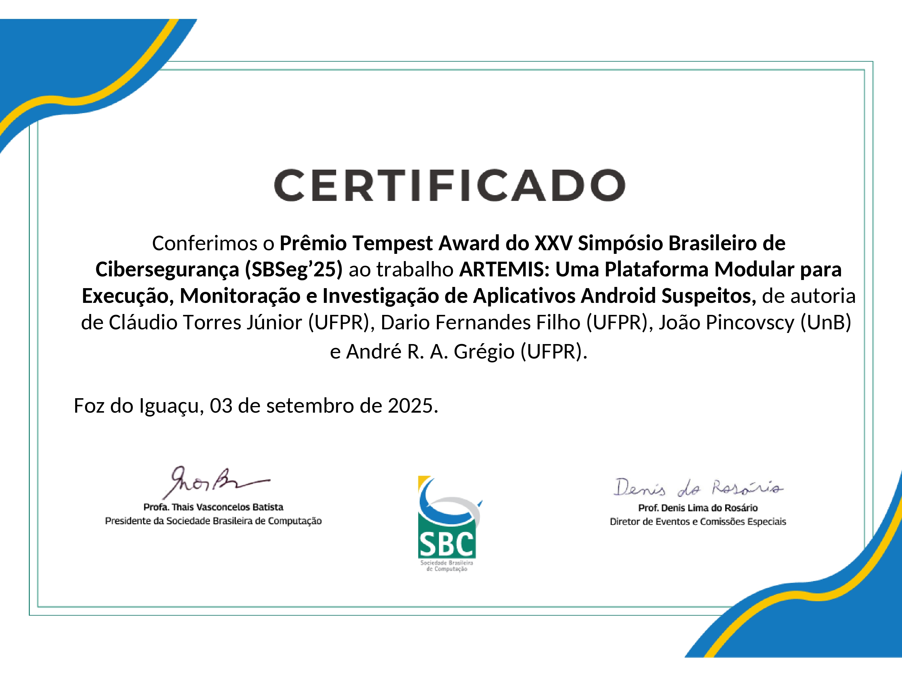 SBSEG 2025 Tempest Award